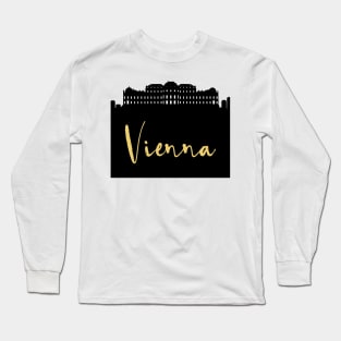 VIENNA AUSTRIA DESIGNER SILHOUETTE SKYLINE ART Long Sleeve T-Shirt